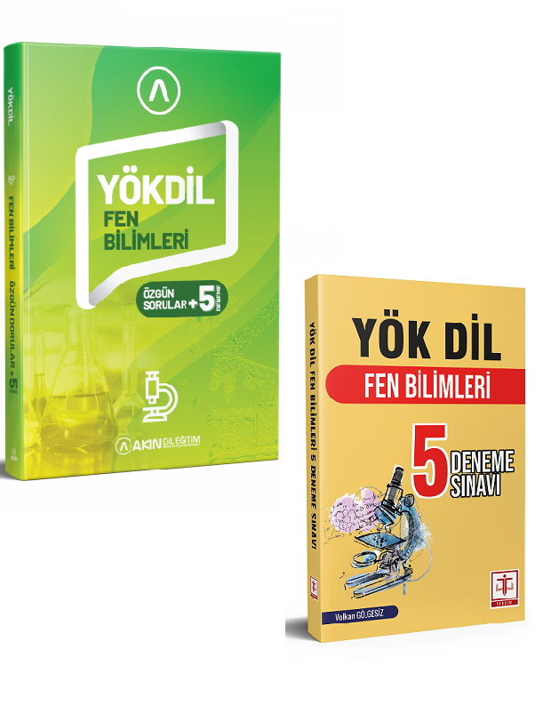 Akın Dil-YÖKDİL Fen Bilimleri Soru Bankası ve 5 Deneme-Tercih Yayınları YÖKDİL 5 Deneme (2Kitap)