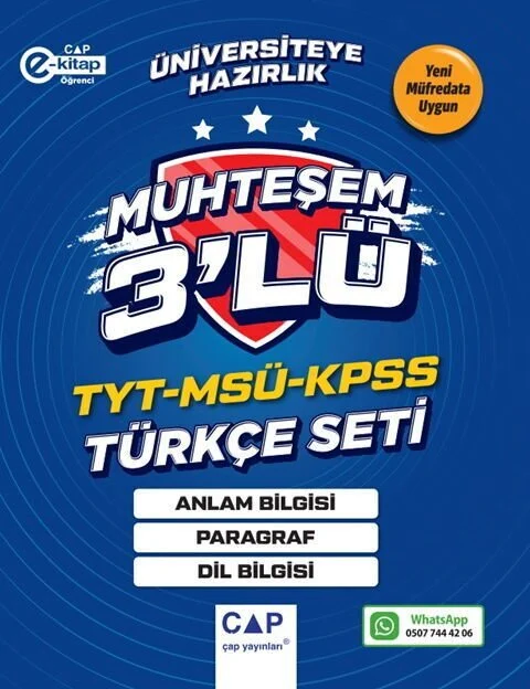 Çap Yayınları YKS TYT KPSS MSÜ Türkçe Muhteşem 3 lü Set Çap Yayınları