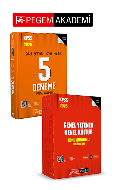 PEGEM AKADEMİ 2026 KPSS Genel Yetenek Genel Kültür Lisans Konu Anlatımlı Modüler Set - (6 Kitap) + 2026 KPSS Genel Yetenek Genel Kültür Tamamı Çözümlü 5 Deneme Seti (7.Kitap)