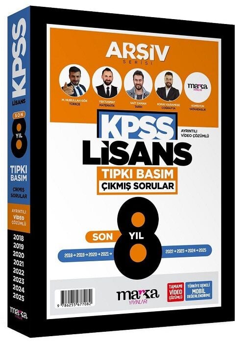 Marka 2026 KPSS Genel Yetenek Genel Kültür Lisans Çıkmış Sorular Son 8 Yıl Tıpkı Basım Çözümlü ARŞİV Serisi Marka Yayınları