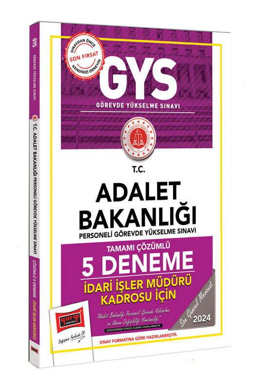 Yargı 2025 GYS Adalet Bakanlığı İdari İşler Müdürü 5 Deneme Çözümlü Görevde Yükselme Yargı Yayınları