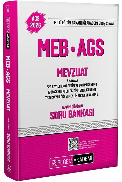 Pegem 2026 MEB-AGS Mevzuat Soru Bankası Çözümlü Pegem Akademi Yayınları