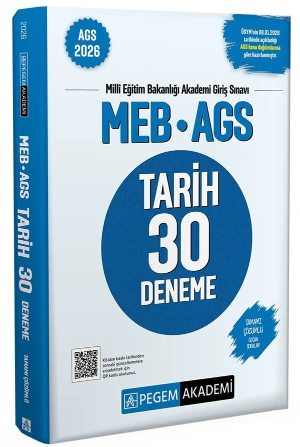 Pegem 2026 MEB-AGS Tarih 30 Deneme Çözümlü Pegem Akademi Yayınları