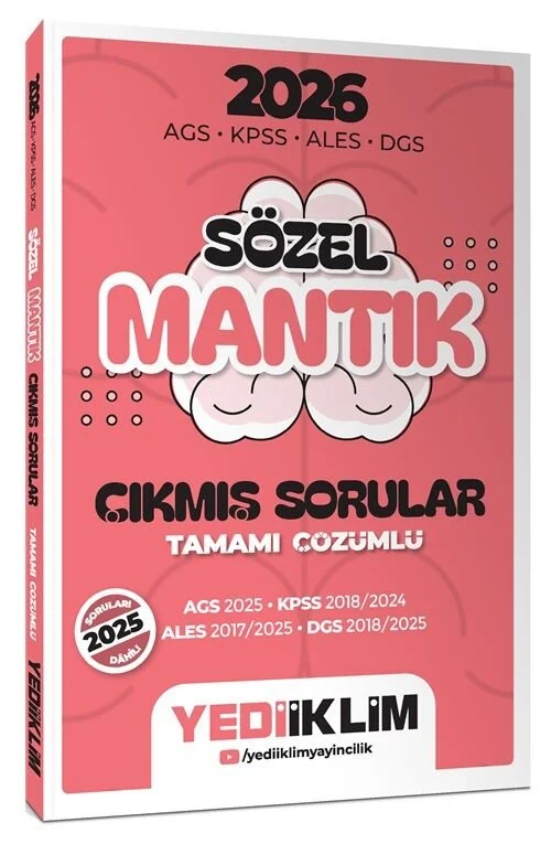 Yediiklim 2026 KPSS MEB-AGS ALES DGS Sözel Mantık Çıkmış Sorular Çözümlü Yediiklim Yayınları