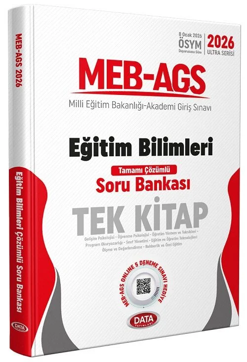 YENİ AGS - Data 2026 MEB-AGS Eğitim Bilimleri Soru Bankası Tek Kitap Çözümlü Ultra Serisi Data Yayınları