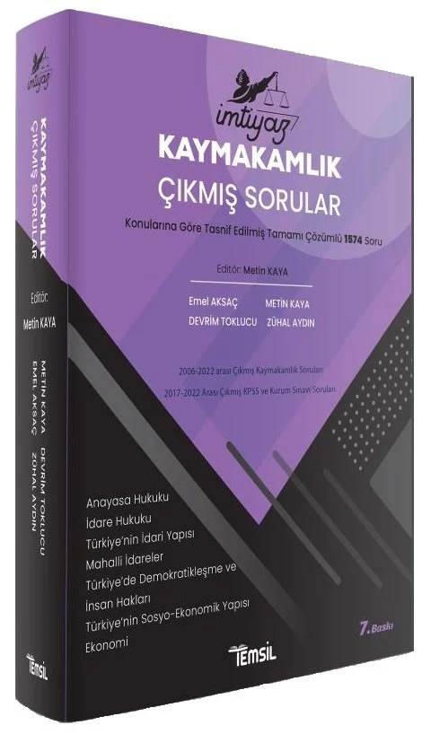 Temsil Yayınları İMTİYAZ Kaymakamlık Çıkmış Sorular (Metin Kaya)