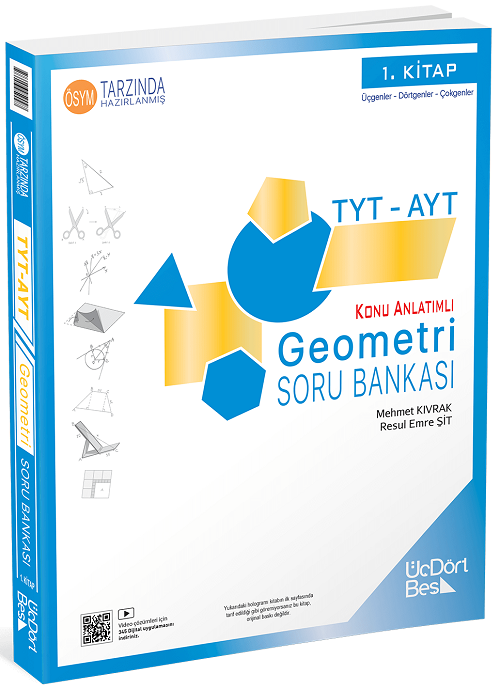 Üç Dört Beş 2026 YKS TYT AYT Geometri-1 Konu Anlatımlı Soru Bankası Üç Dört Beş Yayınları