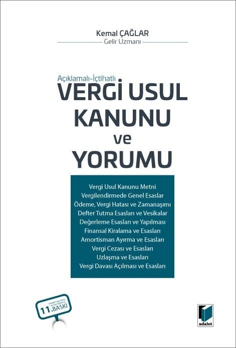 Adalet Yayınevi Açıklamalı-İçtihatlı Vergi Usul Kanunu ve Yorumu (Kemal Çağlar)