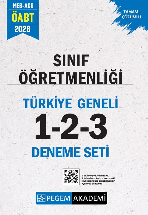 Pegem 2026 ÖABT MEB-AGS Sınıf Öğretmenliği Türkiye Geneli 3 Deneme Çözümlü (1-2-3) Pegem Akademi Yayınları