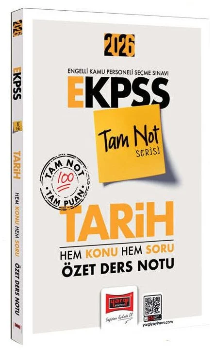 Yargı Yayınları 2026 EKPSS Tarih Hem Konu Hem Soru Özet Ders Notu