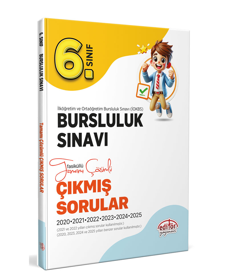 Editör Yayınevi 2026 6. Sınıf Bursluluk Sınavı Tamamı Çözümlü Çıkmış Sorular 6.-Baskı Yılı 2026