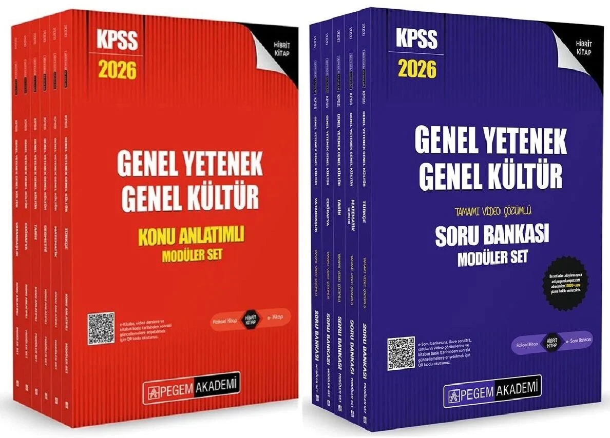 Pegem 2026 KPSS Genel Yetenek Genel Kültür Konu + Soru Bankası Modüler 2 li Set Pegem Akademi Yayınları