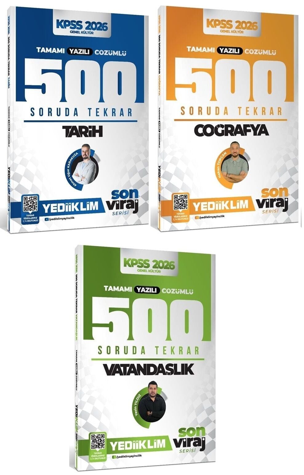 Yediiklim 2026 KPSS Tarih + Coğrafya + Vatandaşlık 1500 Soruda Tekrar Son Viraj Serisi 3 lü Set Yediiklim Yayınları