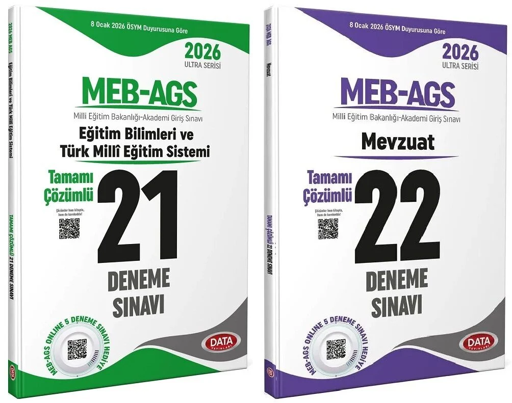 Data 2026 MEB-AGS Eğitim Bilimleri ve Türk Milli Eğitim Sistemi + Mevzuat 21+22 Deneme 2 li Set Ultra Serisi Data Yayınları