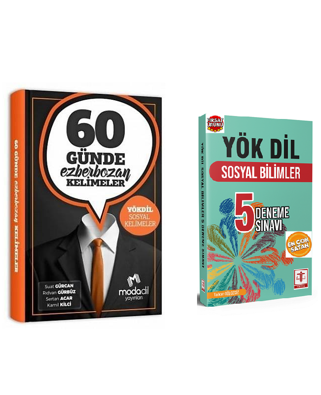 Modadil Yayınları YÖKDİL Sosyal Bilimleri 60 Günde Ezberbozan Kelimeler/Suat GÜRCAN, Rıdvan GÜRBÜZ+Tercih Yayınevi Yökdil İngilizce Sosyal Bilimleri 5 Deneme Sınavı (Volkan Gölgesiz)