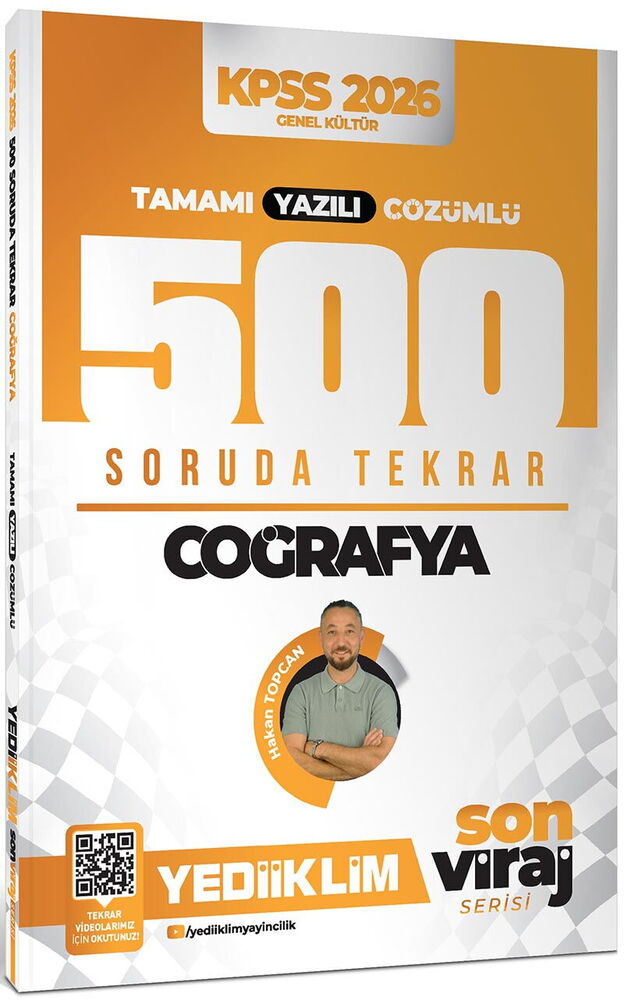 Yediiklim Yayınları 2026 KPSS AGS Son Viraj Serisi Coğrafya Tamamı Yazılı Çözümlü 500 Soruda Genel Tekrar Kampı