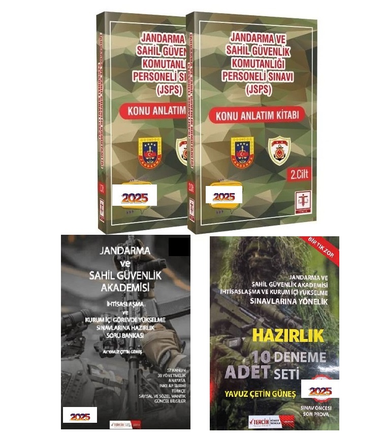 Tercih Kitabevi 2025 Jandarma ve Sahil Güvenlik Akademisi İhtisaslaşma ve Kurum İçi Yükselme Sınavlarına Hazırlık Seti 4 Kitap/(Yavuz Çetin Güneş)