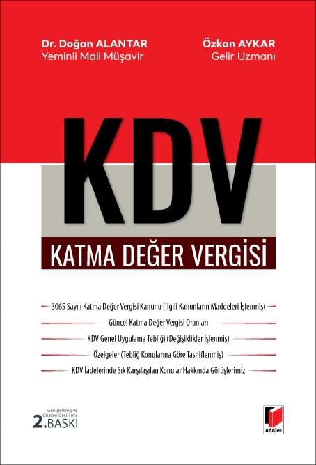 Adalet Yayınevi Katma Değer Vergisi (KDV) Doğan Alantar, Özkan Aykar/Adalet Yayınevi