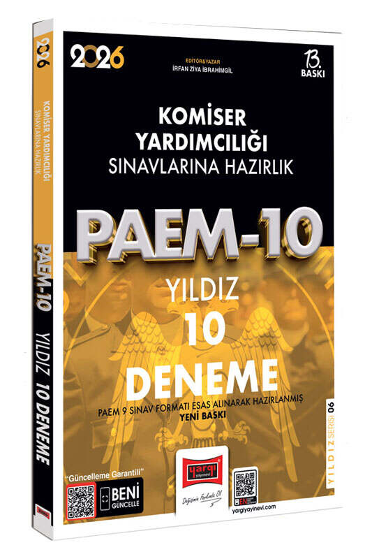 Yargı 2026 Komiser Yardımcılığı PAEM-10 Yıldız 10 Deneme Çözümlü 13. Baskı Yargı Yayınları