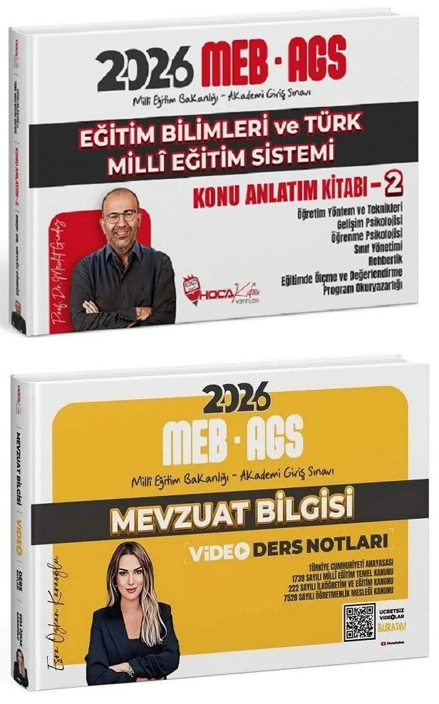Hoca Kafası 2026 MEB-AGS Eğitim Bilimleri Konu + Mevzuat Bilgisi Video Ders Notları 2 li Set - Mevlüt Gündüz, Esra Özkan Karaoğlu Hoca Kafası Yayınları