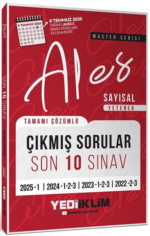 Yediiklim 2026 ALES Master Sayısal Yetenek Çıkmış Sorular Son 10 Sınav Çözümlü Yediiklim Yayınları