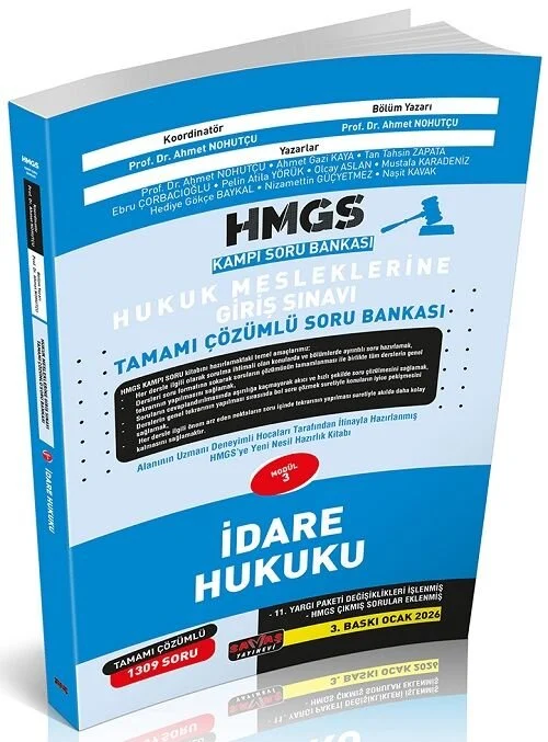 Savaş 2026 HMGS Kampı İdare Hukuku Soru Bankası Çözümlü 3. Baskı - Ahmet Nohutçu Savaş Yayınları