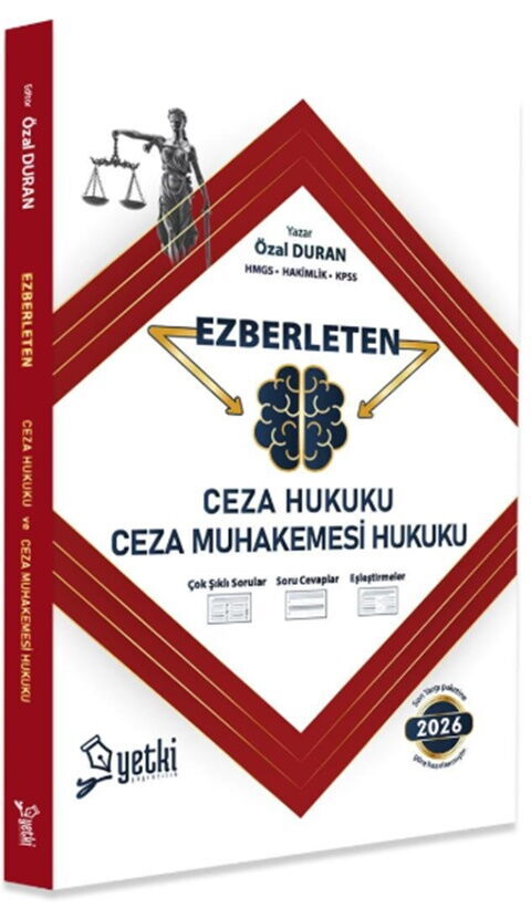 Yetki Yayınları 2026 Ezberleten Ceza Hukuku ve Ceza Muhakemesi Hukuku (Özal Duran)