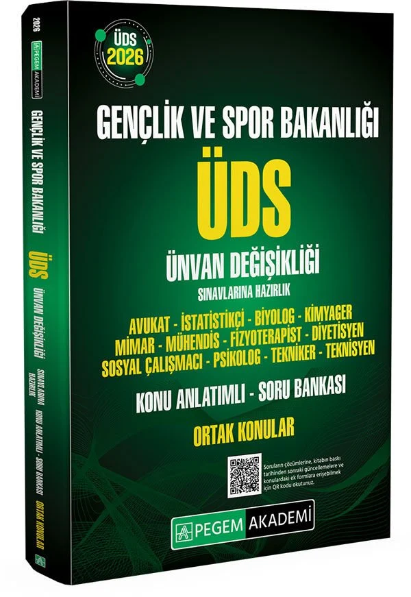 Pegem 2026 GYS ÜDS Gençlik ve Spor Bakanlığı Ortak Konular Konu Anlatımlı Soru Bankası Görevde Yükselme Ünvan Değişikliği Pegem Akademi Yayınları