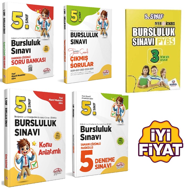 Yeni Bursluluk Kazandıran Set-Editör Yayınevi 2026 5.Sınıf Bursluluk Sınavı Konu+Soru+5 Deneme+Çıkmış Sorular+Kurul 3 Deneme Seti