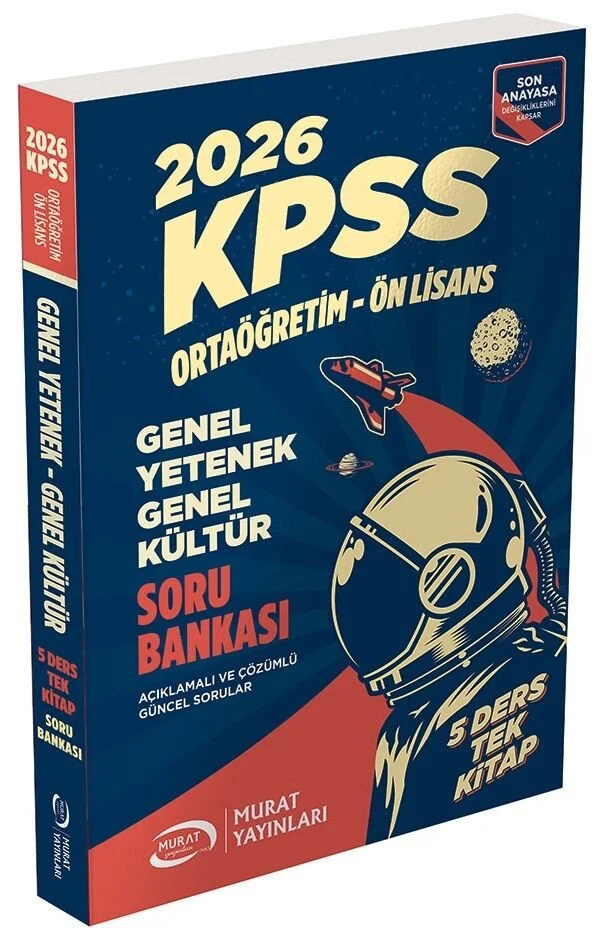 Murat 2026 KPSS Lise Ortaöğretim Ön Lisans Soru Bankası 5 Ders Tek Kitap Çözümlü Murat Yayınları