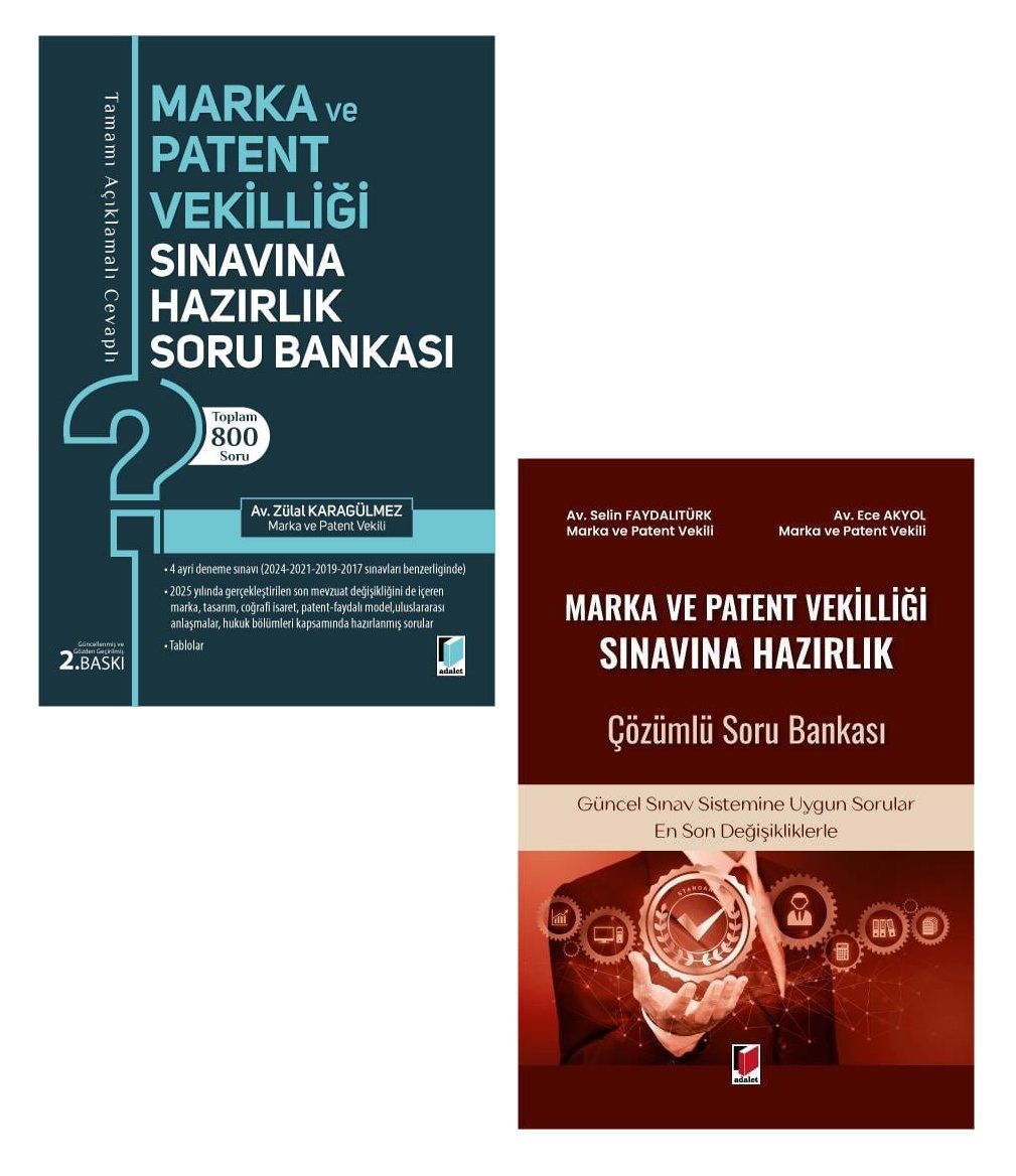 Adalet Yayınevi Marka ve Patent Vekilliği Sınavına Hazırlık Çözümlü Soru Bankası Seti (Şubat 2026)