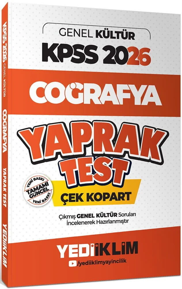 Yediiklim 2026 KPSS Coğrafya Yaprak Test Yediiklim Yayınları