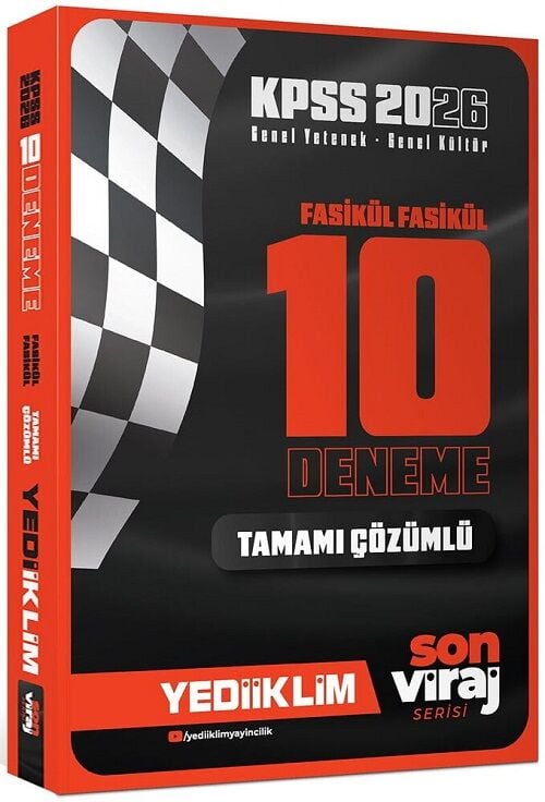 Yediiklim 2026 KPSS Genel Yetenek Genel Kültür Son Viraj 10 Deneme Fasikül Çözümlü Yediiklim Yayınları