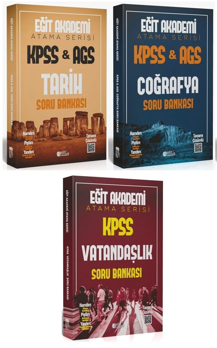 Eğit Akademi 2026 KPSS Tarih + Coğrafya + Vatandaşlık Atama Serisi Soru Bankası 3 lü Set Eğit Akademi