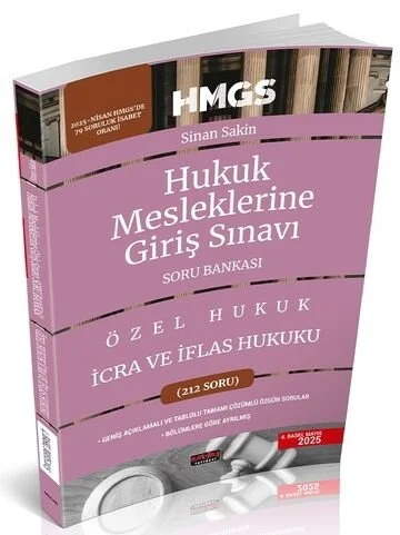 Savaş 2025 HMGS Özel Hukuk İcra ve İflas Hukuku Soru Bankası 4. Baskı - Sinan Sakin Savaş Yayınları