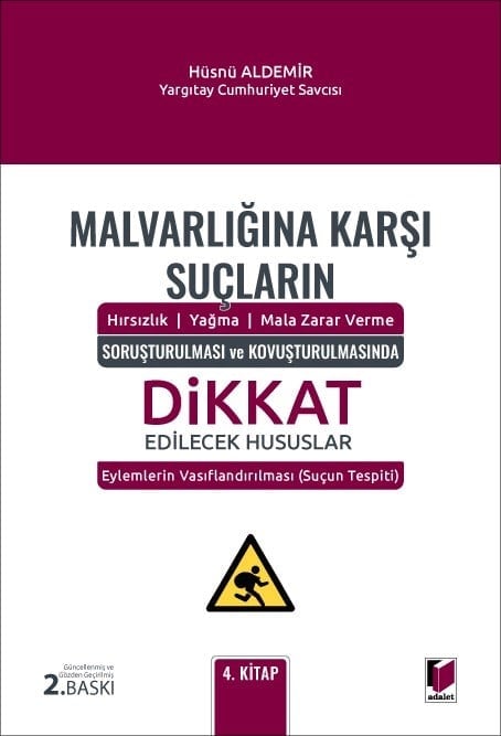 Adalet Yayınevi Malvarlığına Karşı Suçların (Hırsızlık  Yağma  Mala Zarar Verme) Soruşturulması ve Kovuşturulmasında Dikkat Edilecek Hususlar Hüsnü Aldemir Adalet Yayınevi Mart 2026