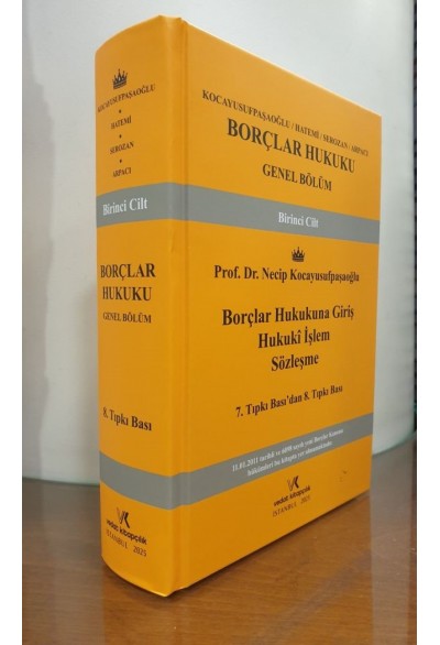 Vedat Kitapçılık Borçlar Hukuku Genel Hükümler Cilt:1 (Necip Kocayusufpaşaoğlu)