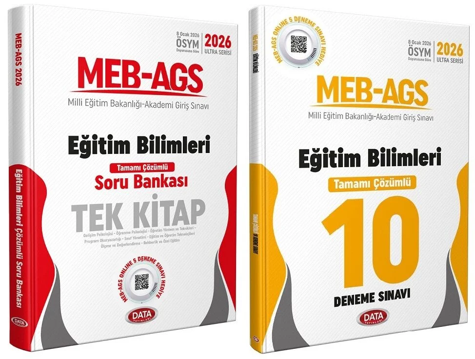YENİ AGS - Data 2026 MEB-AGS Eğitim Bilimleri Soru Bankası + 10 Deneme 2 li Set Ultra Serisi Data Yayınları