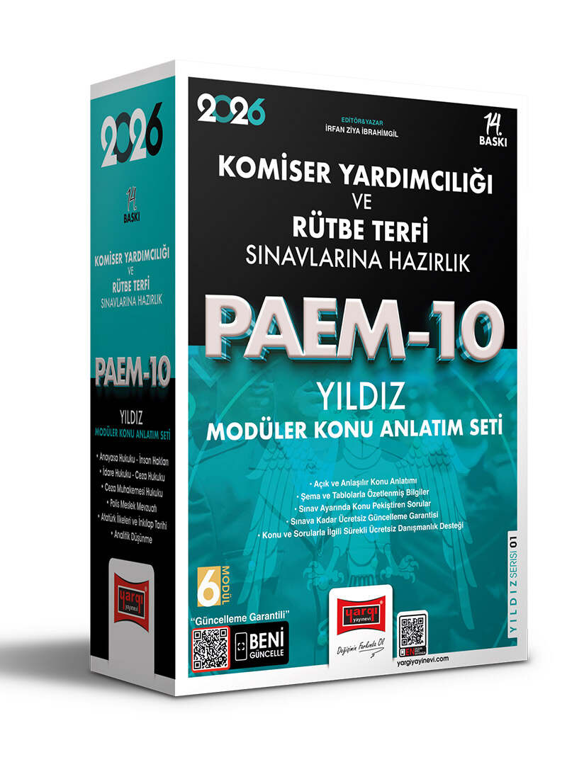 Yargı 2026 Komiser Yardımcılığı ve Rütbe Terfi PAEM-10 Yıldız Konu Anlatımlı Modüler Set 14. Baskı Yargı Yayınları