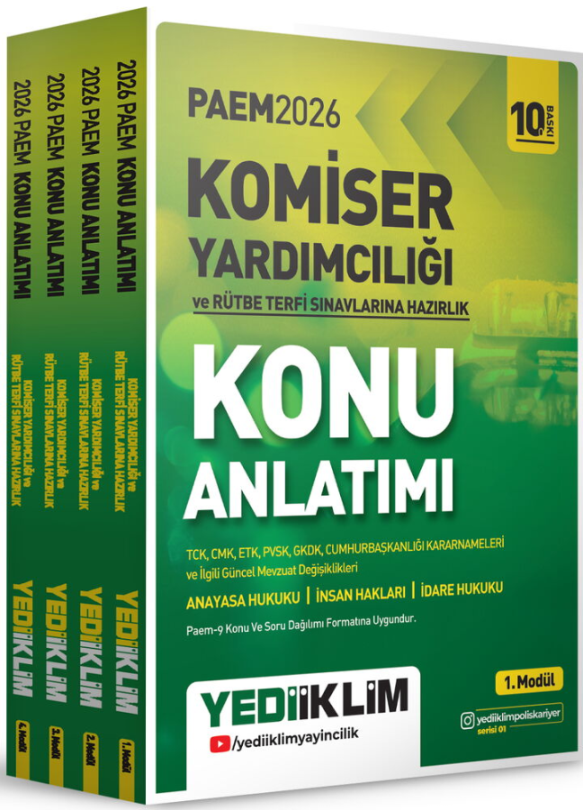 Yediiklim 2026 PAEM Komiser Yardımcılığı ve Rütbe Terfi Konu Anlatımlı Modüler Set