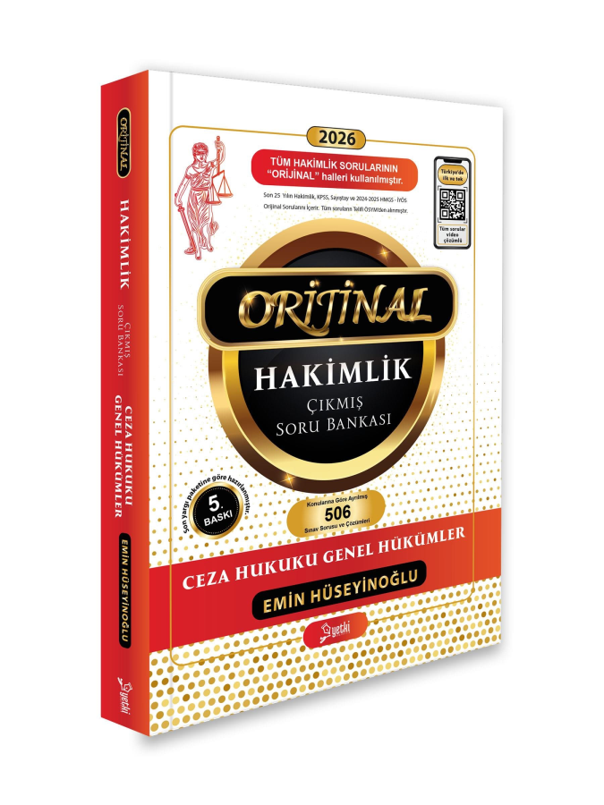 Yetki Yayınları 2026 Hakimlik Ceza Hukuku Genel Hükümler ORJİNAL Çıkmış Soru Bankası (Emin Hüseyinoğlu)