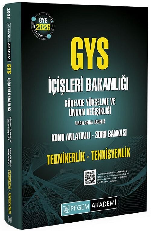 Pegem 2026 GYS İçişleri Bakanlığı Teknikerlik Teknisyenlik Konu Anlatımlı Soru Bankası Görevde Yükselme Pegem Akademi Yayınları