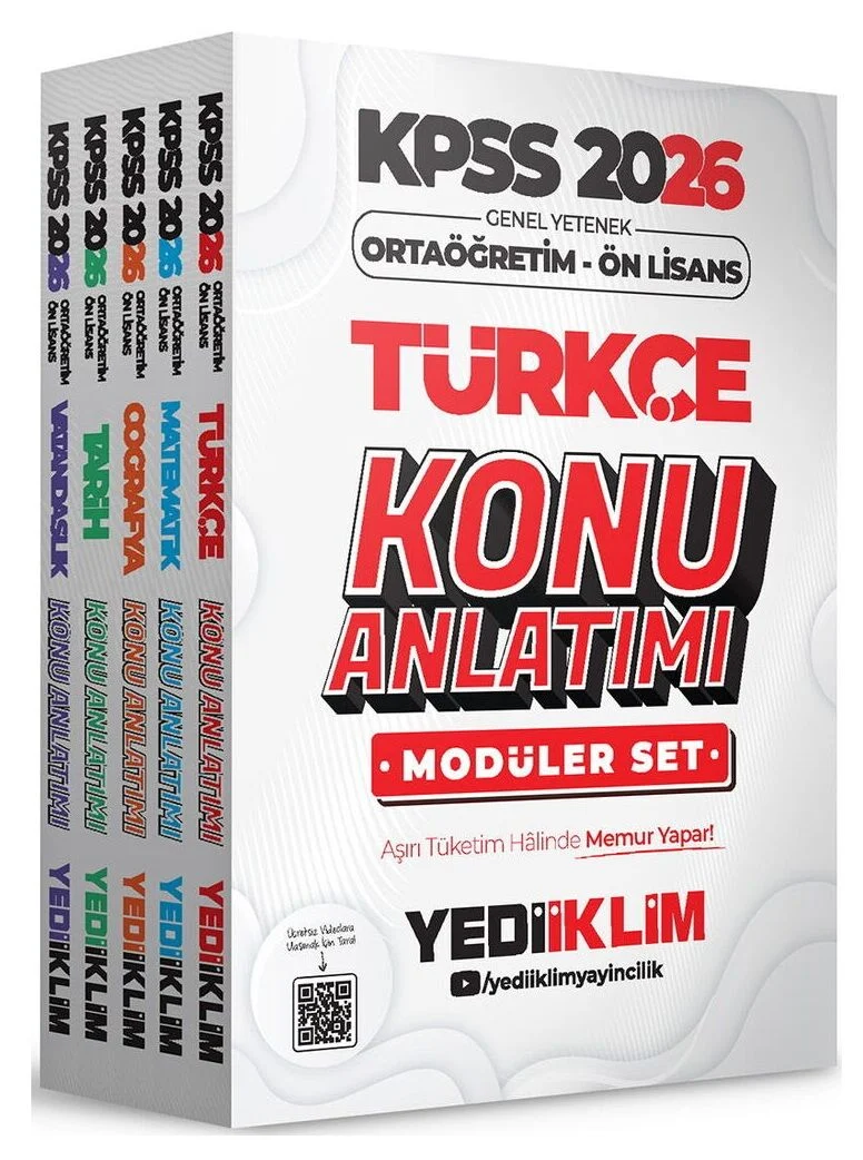Yediiklim Yayınları 2026 KPSS Lise Ortaöğretim Ön Lisans Konu Anlatımlı Modüler Set