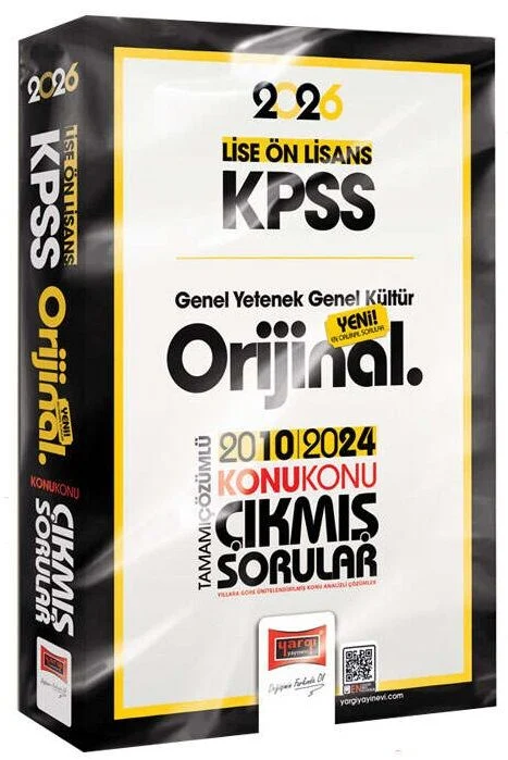 Yargı 2026 KPSS Lise Ön Lisans Orijinal Çıkmış Sorular 2010-2024 Konu Konu Çözümlü Yargı Yayınları