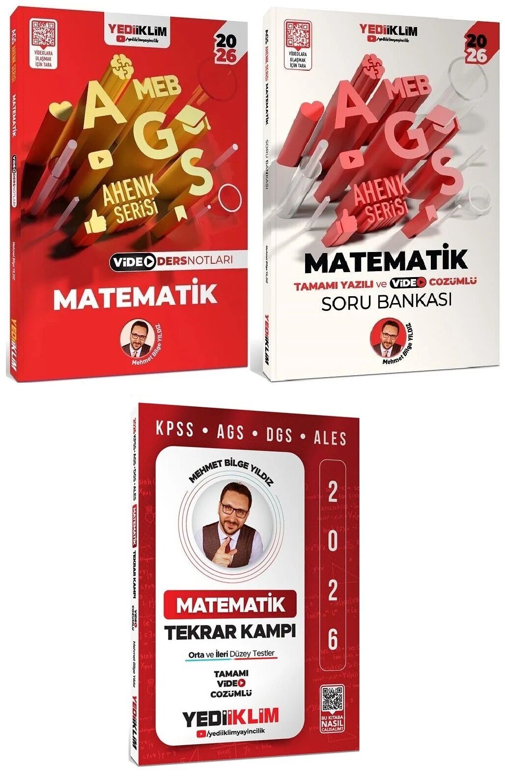 Yediiklim 2026 MEB-AGS Sayısal Yetenek-Matematik Video Ders Notları + Soru Bankası + Tekrar Kampı 3 lü Set Ahenk Serisi - Mehmet Bilge Yıldız Yediiklim Yayınları