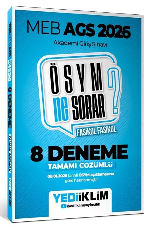 Yediiklim 2026 MEB-AGS Tüm Dersler 8 Deneme Fasikül Çözümlü Yediiklim Yayınları