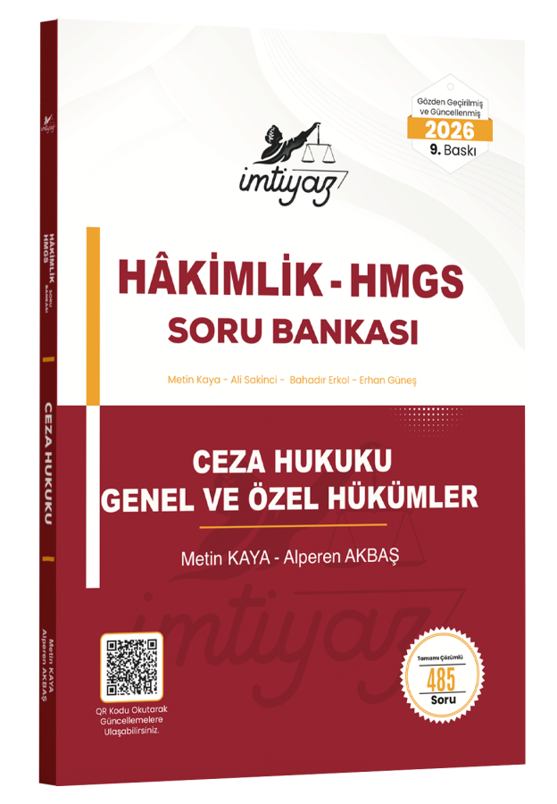 İMTİYAZ 2026 HMGS Hakimlik Ceza Hukuku (Genel Hükümler - Özel Hükümler) Soru Bankası Metin Kaya, Alperen Akbaş