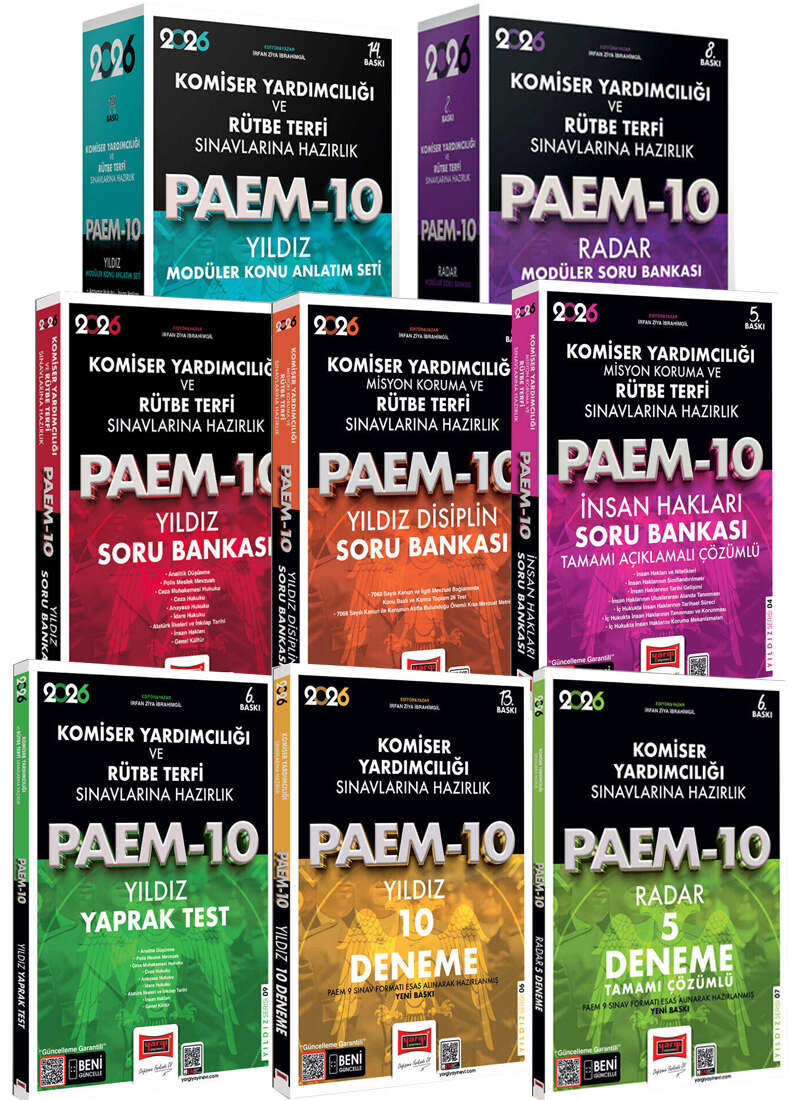 Yargı Yayınları 2026 PAEM 10 Hazırlık Tam Set 8 Kitap