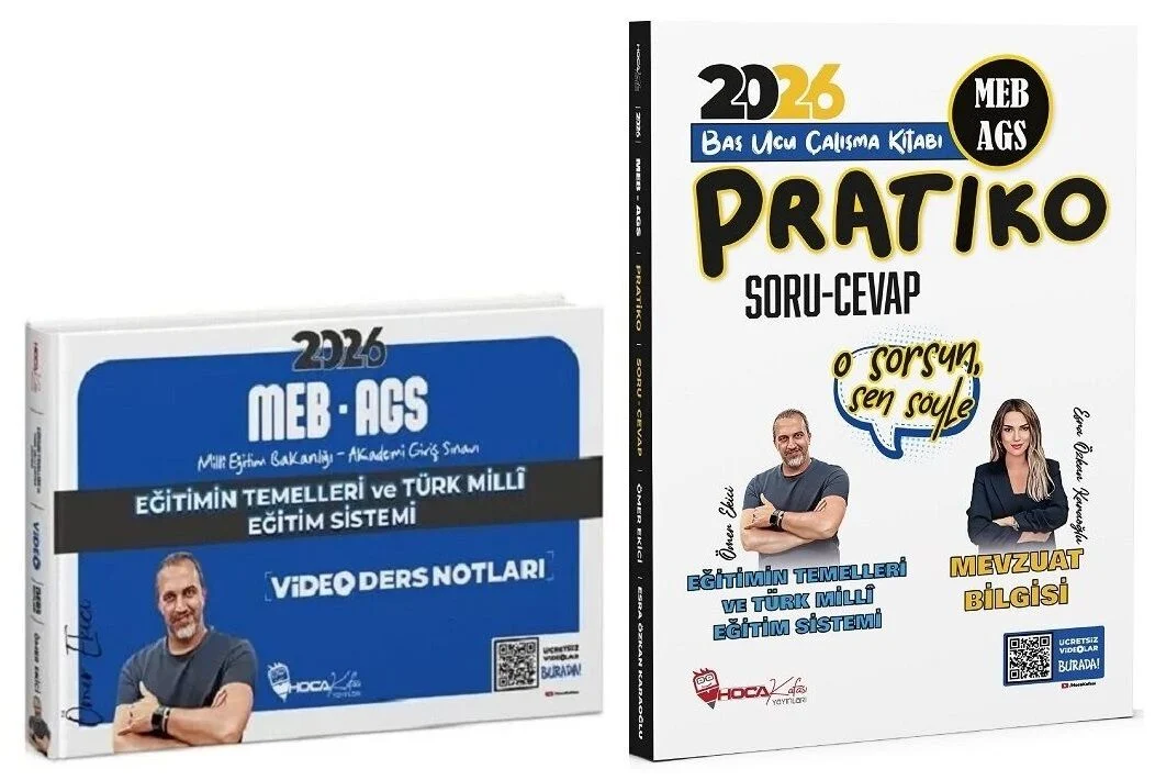 Hoca Kafası 2026 MEB-AGS Eğitimin Temelleri ve Türk Milli Eğitim Sistemi Video Ders Notları + Pratiko Soru Cevap 2 li Set - Ömer Ekici Hoca Kafası Yayınları