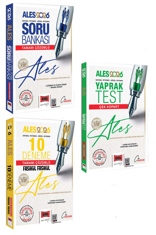Yargı 2026 ALES VIP Soru Bankası + Yaprak Test + 10 Deneme 3 lü Set Yargı Yayınları